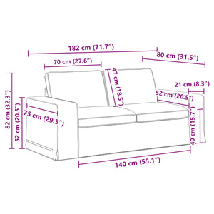 vidaXL Sofa Set 2 pcs Dark Green 182 x 80 x 82 cm Fabric