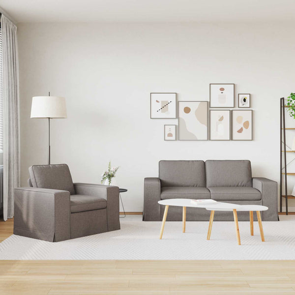 vidaXL Sofa Set 2 pcs Taupe 182 x 80 x 82 cm Fabric