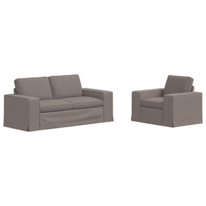 vidaXL Sofa Set 2 pcs Taupe 182 x 80 x 82 cm Fabric