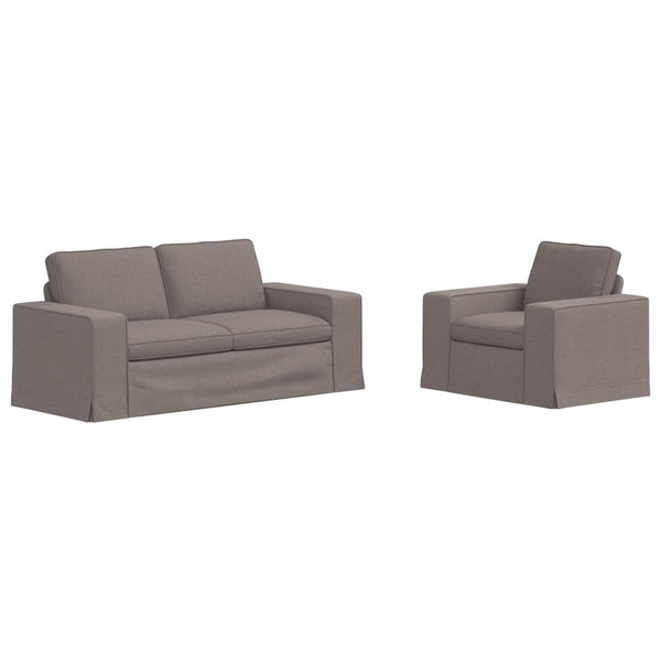 vidaXL Sofa Set 2 pcs Taupe 182 x 80 x 82 cm Fabric