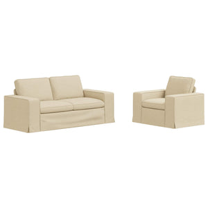 vidaXL Sofa Set 2 pcs Cream 182 x 80 x 82 cm Fabric