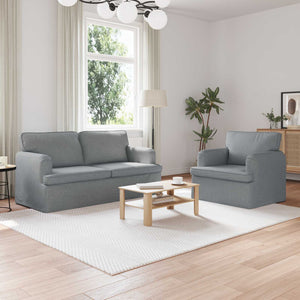 vidaXL Sofa Set 2 pcs Light Grey 162 x 80 x 85 cm Fabric