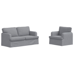 vidaXL Sofa Set 2 pcs Light Grey 162 x 80 x 85 cm Fabric