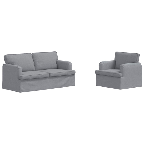 vidaXL Sofa Set 2 pcs Light Grey 162 x 80 x 85 cm Fabric