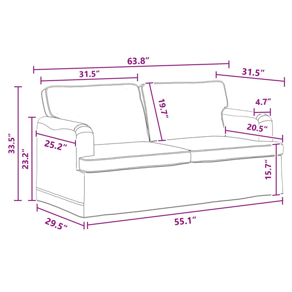 vidaXL Sofa Set 2 Pieces Dark Grey 162 x 80 x 85 cm Fabric