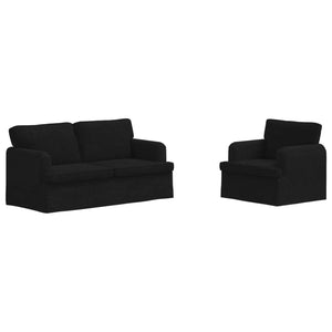 vidaXL Sofa Set 2 pcs Black 162 x 80 x 85 cm Fabric