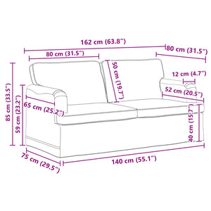 vidaXL Sofa Set 2 pcs Black 162 x 80 x 85 cm Fabric