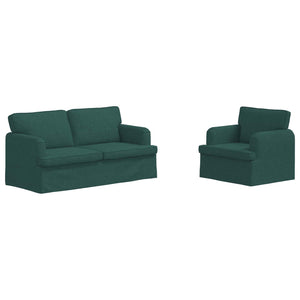 vidaXL Sofa Set 2 pcs Dark Green 162 x 80 x 85 cm Fabric