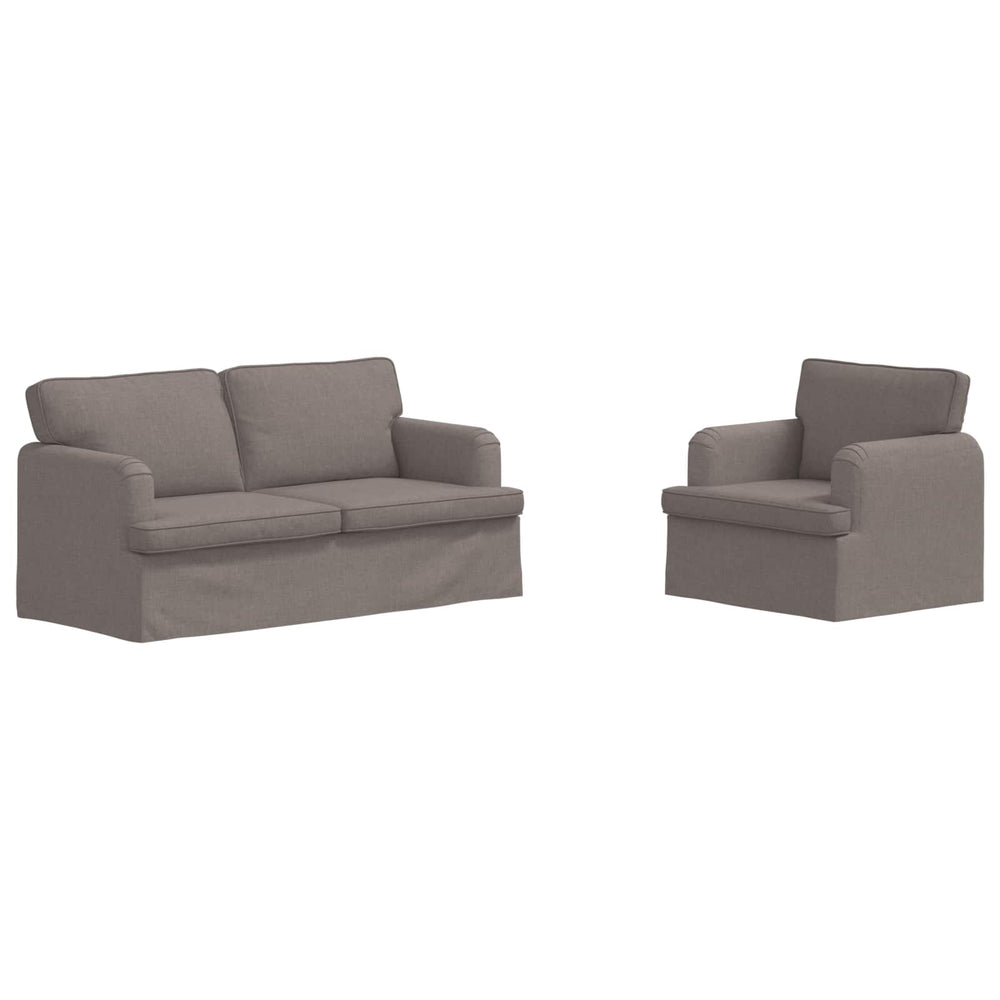 vidaXL Sofa Set 2 pcs Taupe 162 x 80 x 85 cm Fabric