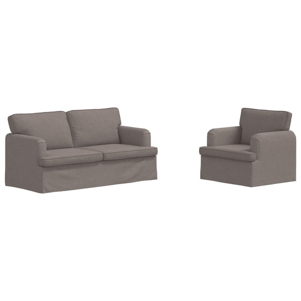 vidaXL Sofa Set 2 pcs Taupe 162 x 80 x 85 cm Fabric