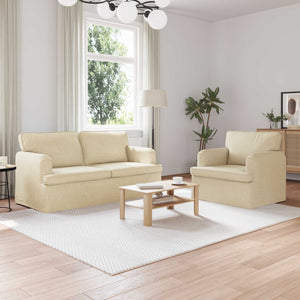 vidaXL Sofa Set 2 Pieces Cream 162 x 80 x 85 cm Fabric