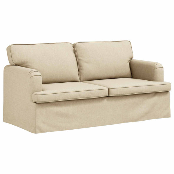 vidaXL Sofa Set 2 Pieces Cream 162 x 80 x 85 cm Fabric