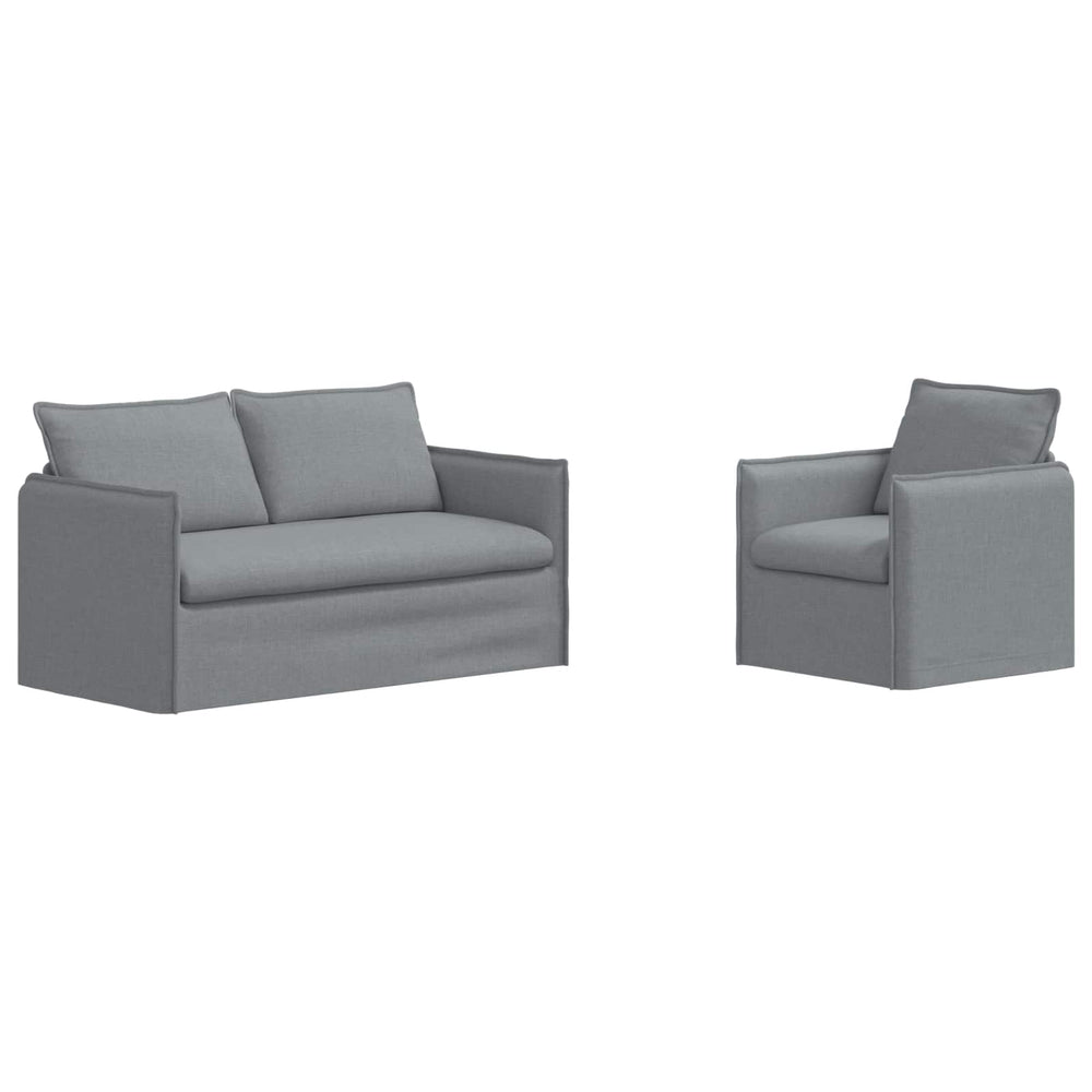 vidaXL Sofa Set 2 pcs Light Grey 156 x 82 x 85 cm Fabric