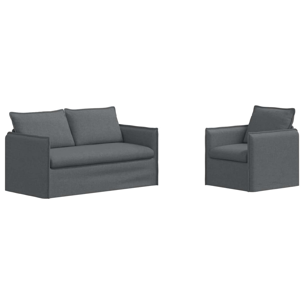 vidaXL Sofa Set 2 pcs Dark Grey 156 x 82 x 85 cm Fabric