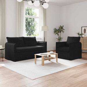 vidaXL Sofa Set 2 pcs Black 156 x 82 x 85 cm Fabric