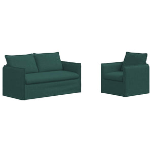 vidaXL Sofa Set 2 pcs Dark Green 156 x 82 x 85 cm Fabric
