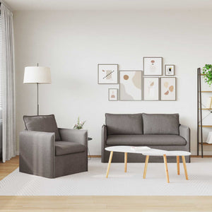 vidaXL Sofa Set 2 pcs Taupe 156 x 82 x 85 cm Fabric