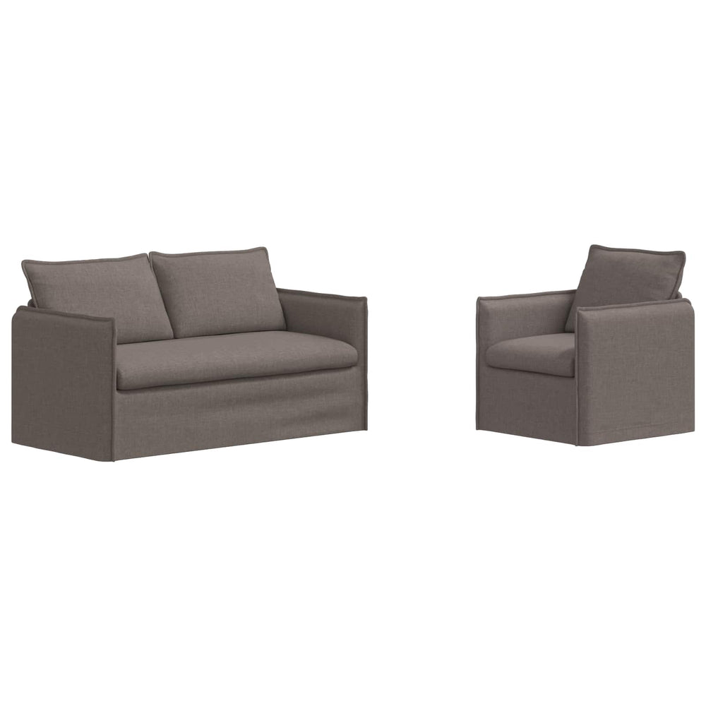 vidaXL Sofa Set 2 pcs Taupe 156 x 82 x 85 cm Fabric