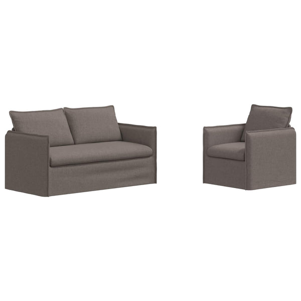 vidaXL Sofa Set 2 pcs Taupe 156 x 82 x 85 cm Fabric
