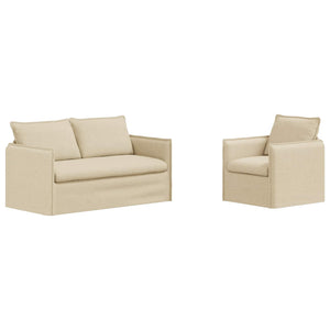 vidaXL Sofa Set 2 pcs Cream 156 x 82 x 85 cm Fabric
