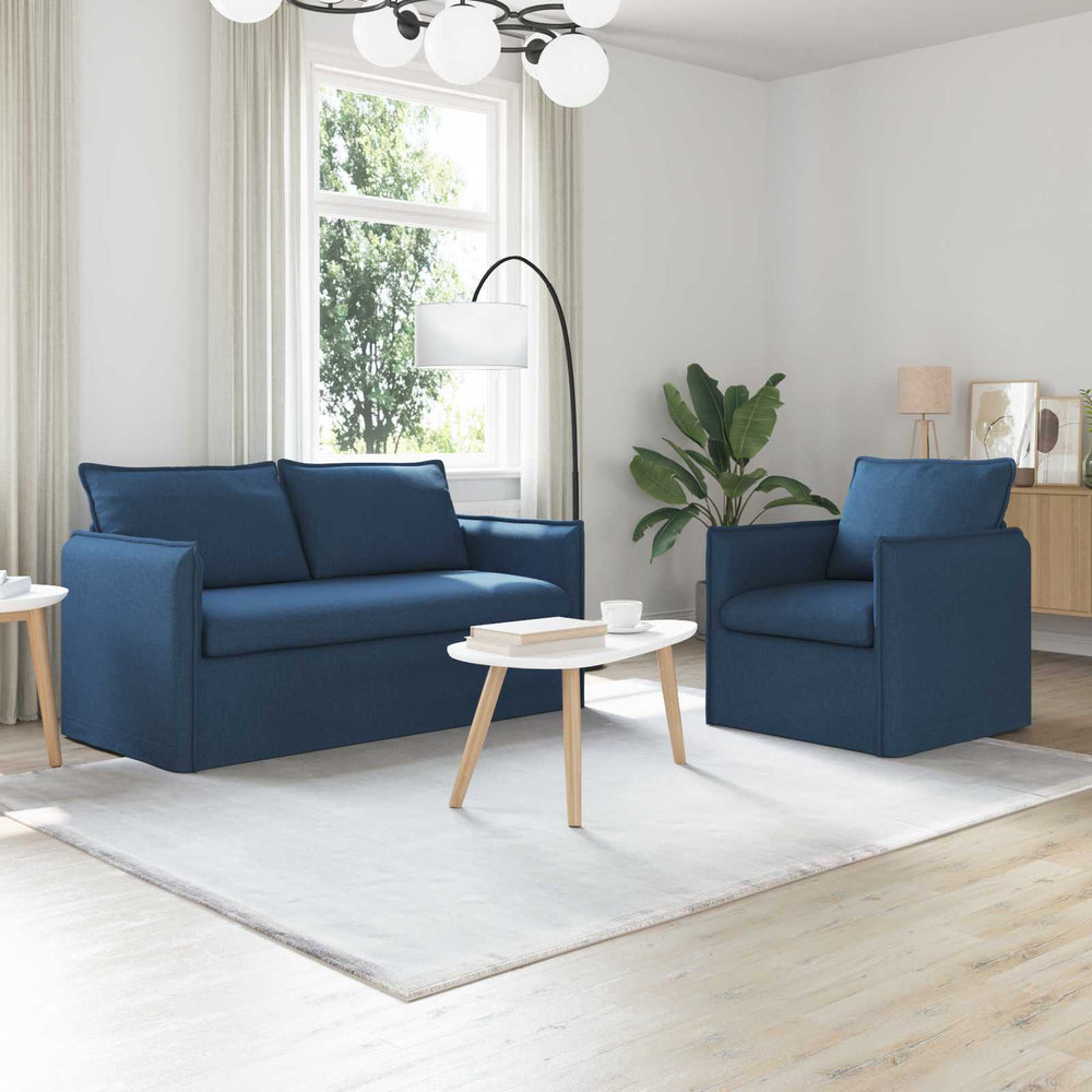 vidaXL Sofa Set 2 pcs Blue 156 x 82 x 85 cm Fabric