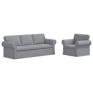 vidaXL Sofa Set 2 Pieces Light Gray 215 x 82 x 80 cm Fabric