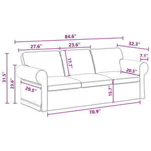 vidaXL Sofa Set 2 pcs Dark Grey 215 x 82 x 80 cm Fabric