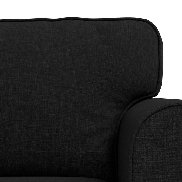 vidaXL Sofa Set 2 pcs Black 215 x 82 x 80 cm Fabric