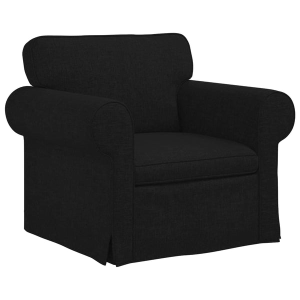 vidaXL Sofa Set 2 pcs Black 215 x 82 x 80 cm Fabric