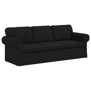 vidaXL Sofa Set 2 pcs Black 215 x 82 x 80 cm Fabric