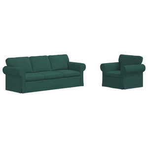 vidaXL Sofa Set 2 pcs Dark Green 215 x 82 x 80 cm Fabric