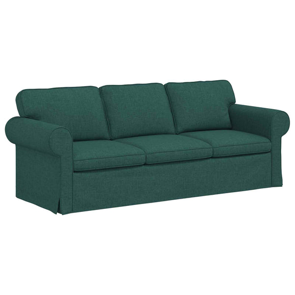 vidaXL Sofa Set 2 pcs Dark Green 215 x 82 x 80 cm Fabric