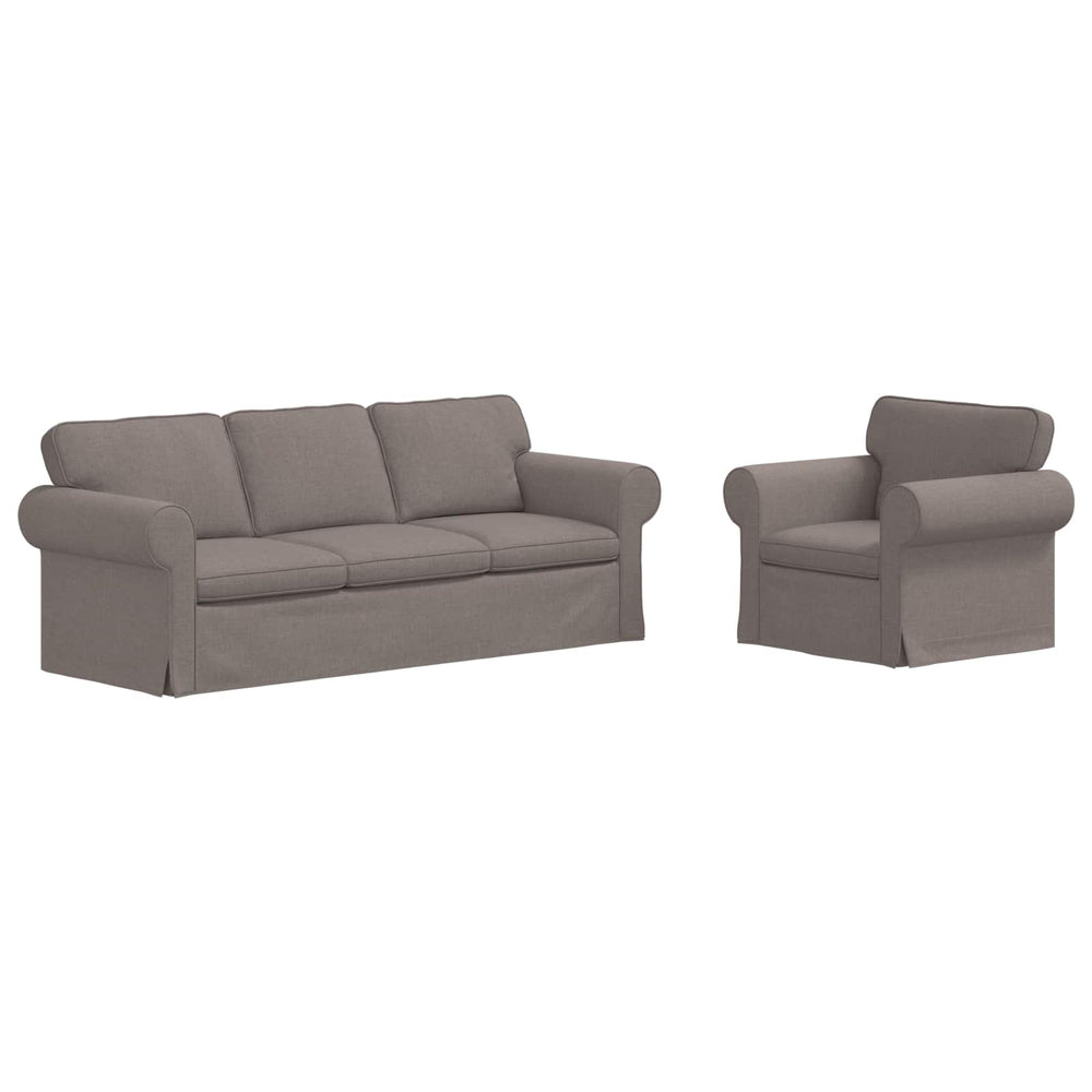 vidaXL Sofa Set 2 pcs Taupe 215 x 82 x 80 cm Fabric