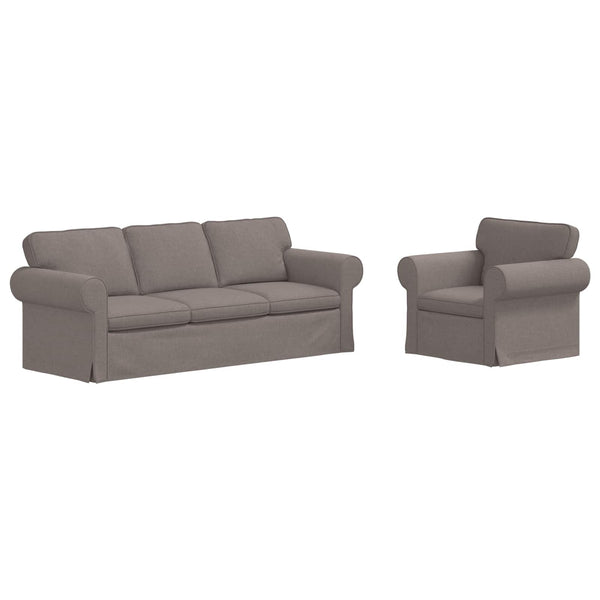 vidaXL Sofa Set 2 pcs Taupe 215 x 82 x 80 cm Fabric