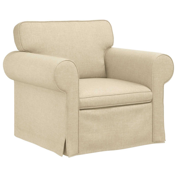 vidaXL Sofa Set 2 pcs Cream 215 x 82 x 80 cm Fabric