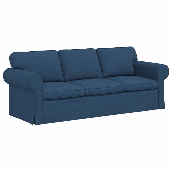 vidaXL Sofa Set 2 Pieces Blue 215 x 82 x 80 cm Fabric