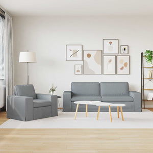 vidaXL Sofa Set 2 pcs Light Grey 222 x 80 x 82 cm Fabric