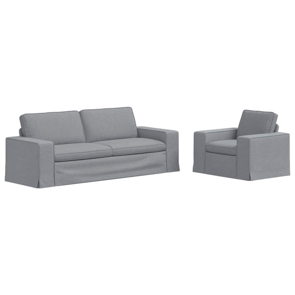 vidaXL Sofa Set 2 pcs Light Grey 222 x 80 x 82 cm Fabric