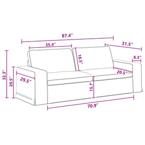 vidaXL Sofa Set 2 pcs Dark Grey 222 x 80 x 82 cm Fabric