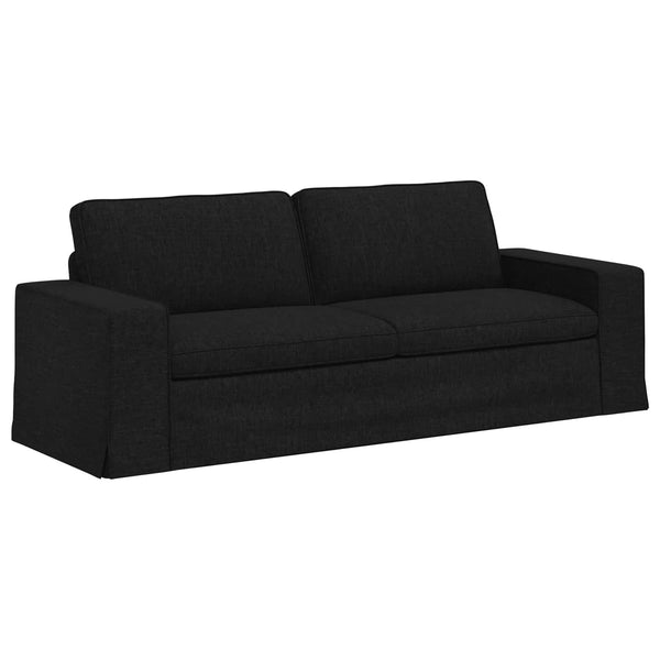 vidaXL Sofa Set 2 pcs Black 222 x 80 x 82 cm Fabric