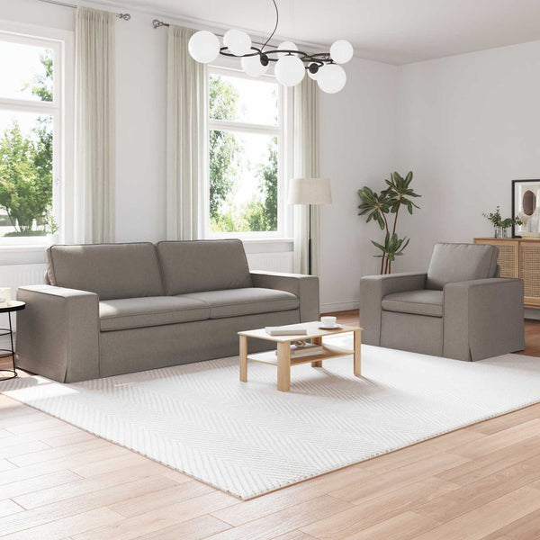 vidaXL Sofa Set 2 pcs Taupe 222 x 80 x 82 cm Fabric