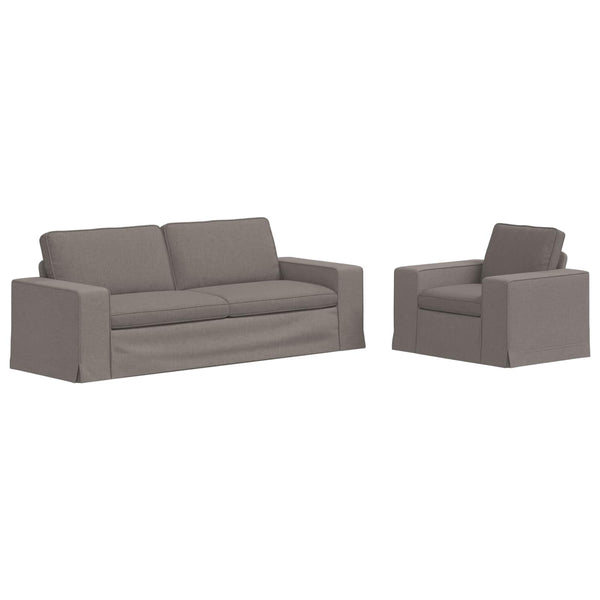 vidaXL Sofa Set 2 pcs Taupe 222 x 80 x 82 cm Fabric