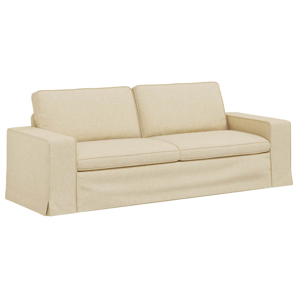 vidaXL Sofa Set 2 pcs Cream 222 x 80 x 82 cm Fabric