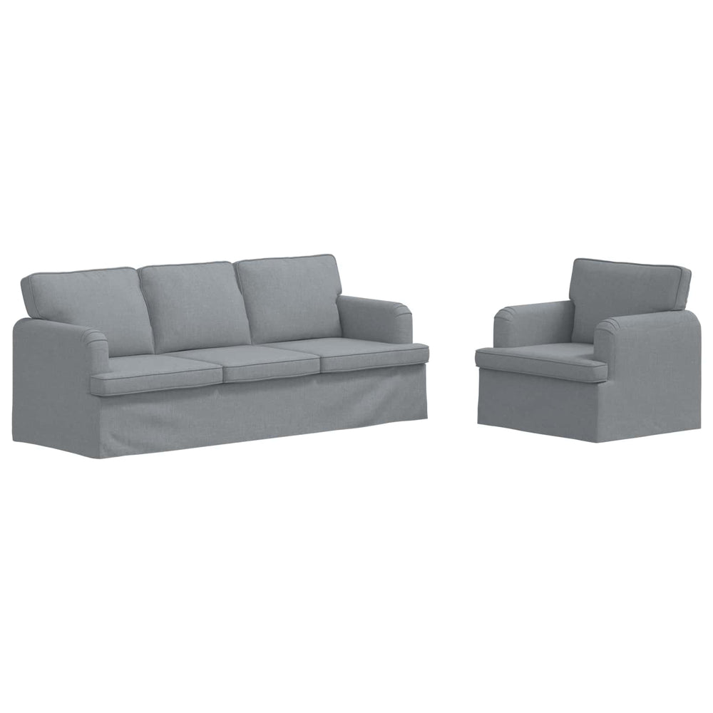vidaXL Sofa Set 2 pcs Light Grey 201 x 80 x 85 cm Fabric