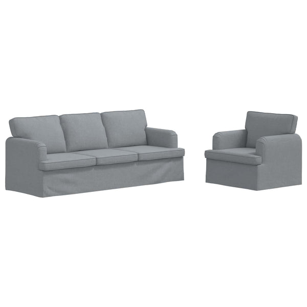 vidaXL Sofa Set 2 pcs Light Grey 201 x 80 x 85 cm Fabric