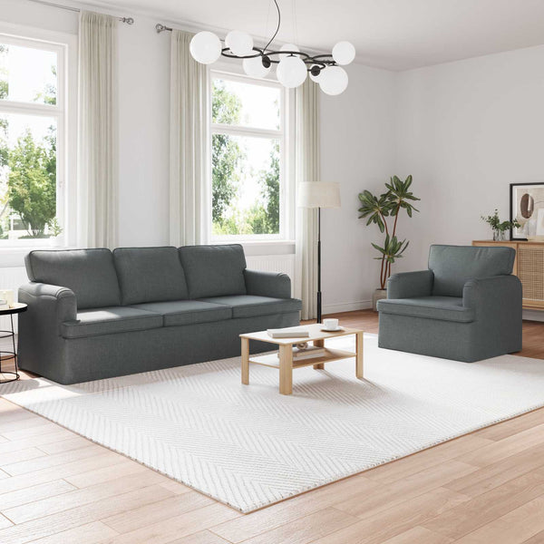 vidaXL Sofa Set 2 Pieces Dark Grey 201 x 80 x 85 cm Fabric