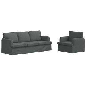 vidaXL Sofa Set 2 Pieces Dark Grey 201 x 80 x 85 cm Fabric