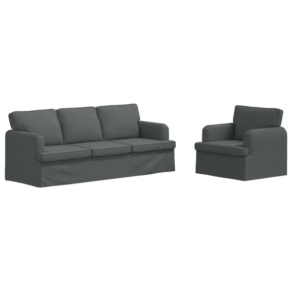 vidaXL Sofa Set 2 Pieces Dark Grey 201 x 80 x 85 cm Fabric