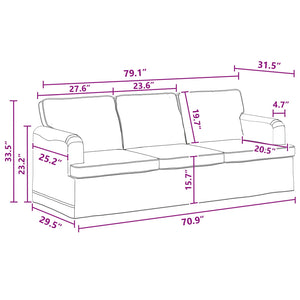 vidaXL Sofa Set 2 Pieces Dark Grey 201 x 80 x 85 cm Fabric