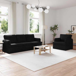 vidaXL Sofa Set 2 pcs Black 201 x 80 x 85 cm Fabric